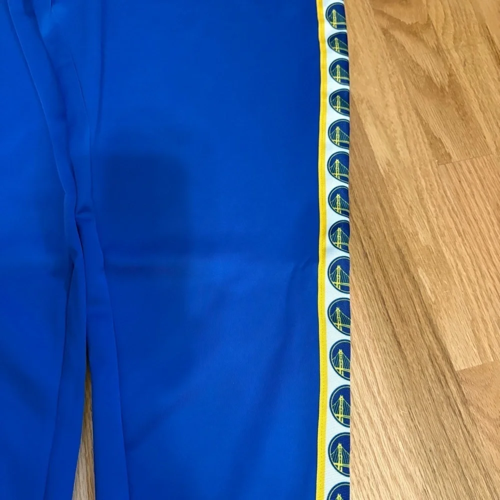 Golden State Warriors Blue Track Pants NEW Large XL NBA Basketball Blue Yellow